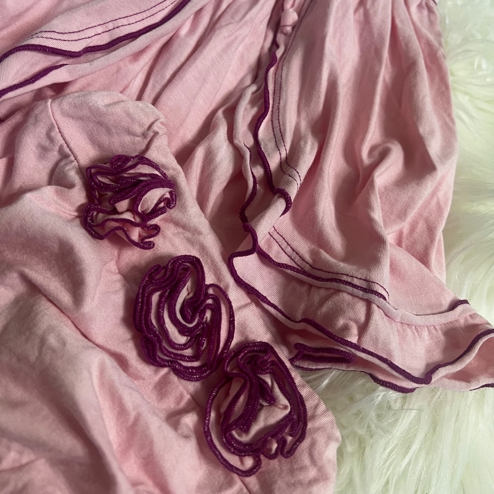 Like New {Luna Luna} Open-Back Pink Swing Top Rosette Bloomers Set | Baby 12-18 - Picture 3 of 15